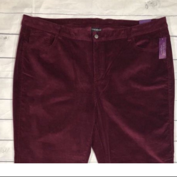 Lane Bryant Burgundy Velour Straight Pants Size 28 - Picture 2 of 6